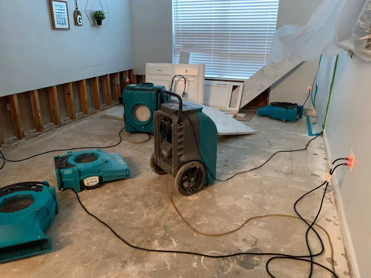 Dehumidifier in flood-cut room for Water Extraction & Removal in Granby
